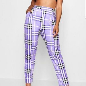 Lilac plaid trousers